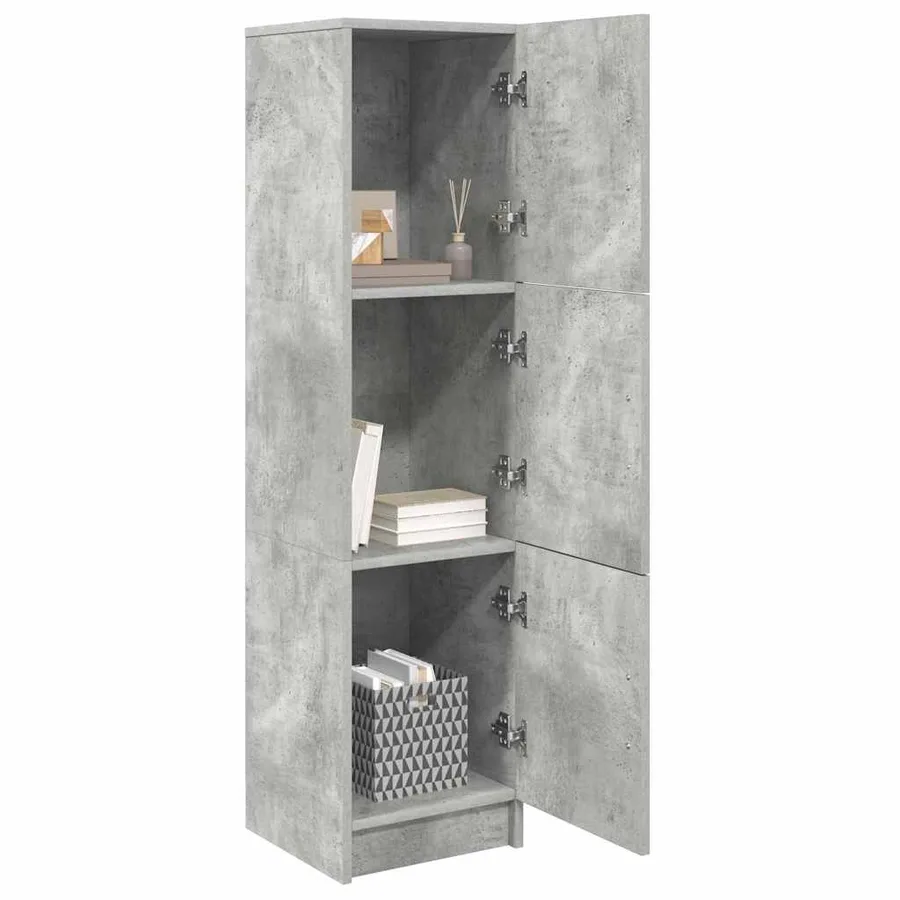 Haut Armoire Gris béton 31.5 x 32 x 122.5 cm - 3