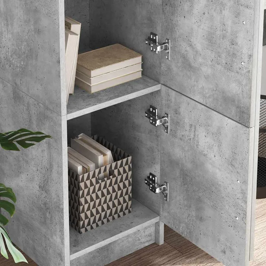 Haut Armoire Gris béton 31.5 x 32 x 122.5 cm - 4