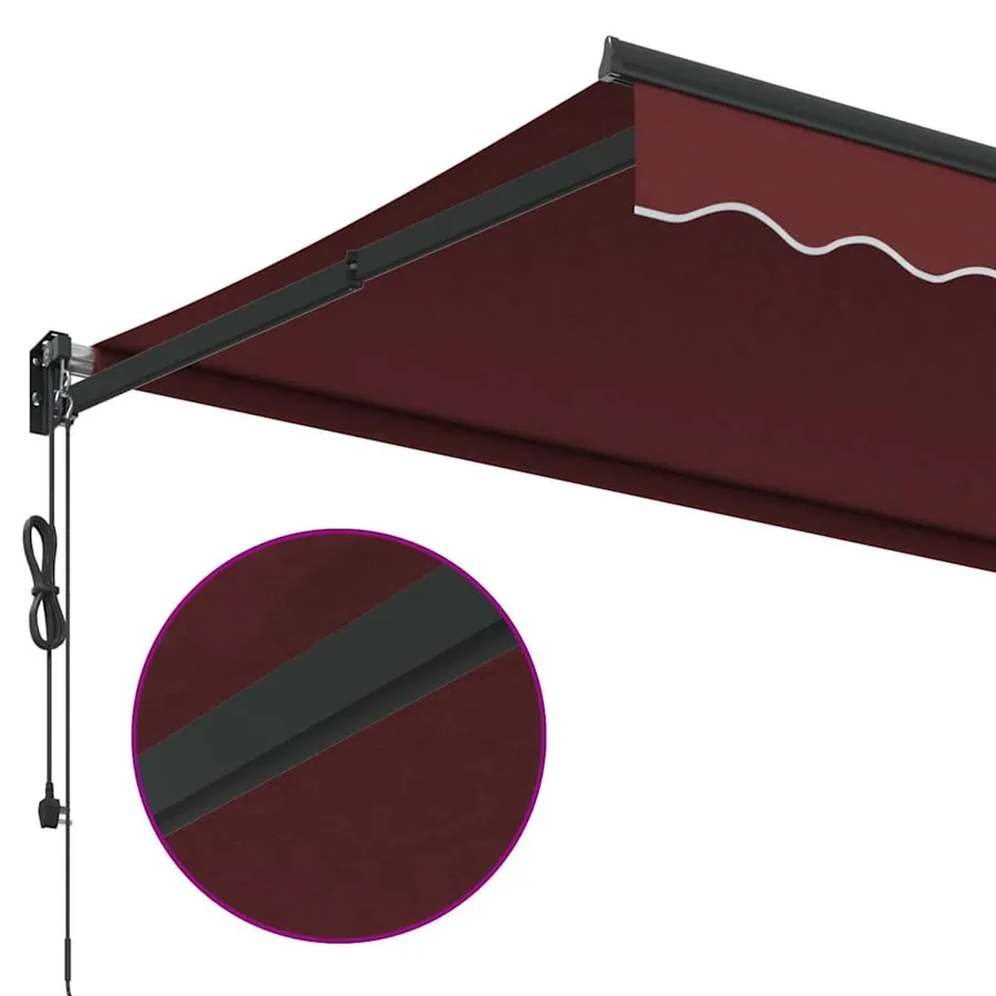 Auvent rétractable automatique bordeaux 350x250 cm - 6