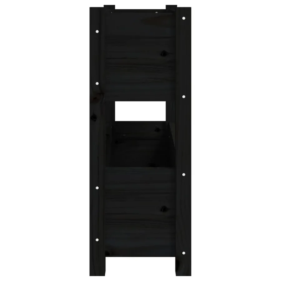 Jardinière Noir 77x25x66 cm Bois massif de pin - 6