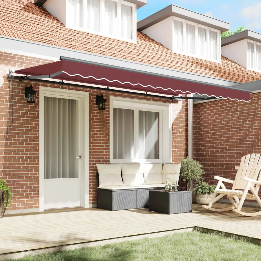 Auvent Rétractable Bordeaux 400 x 200 cm tissu - 3
