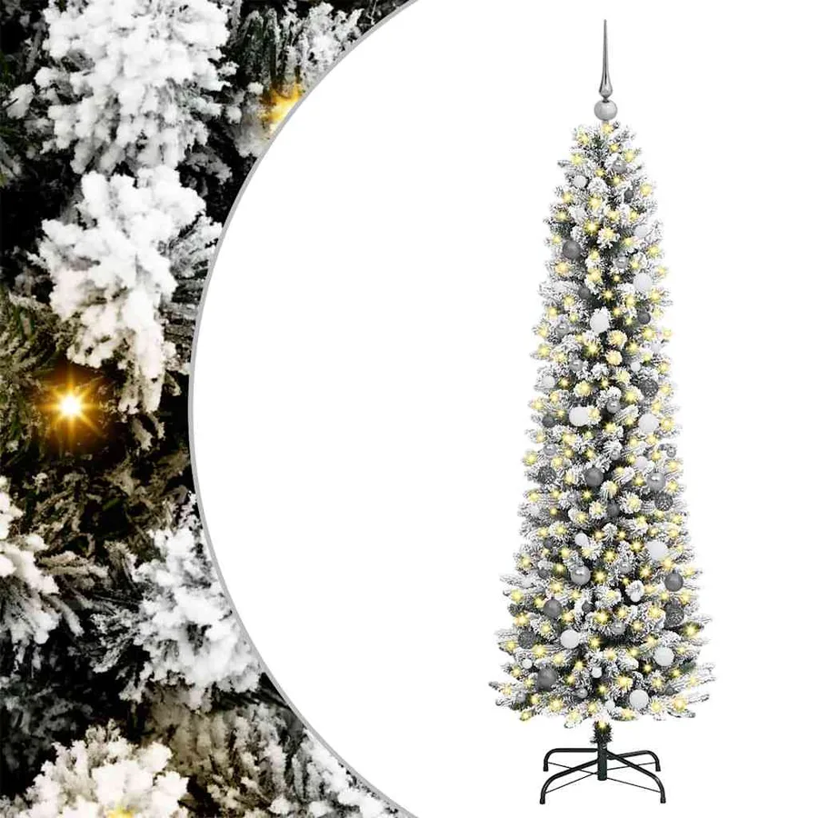 Sapin de Noël artificiel Blanc 210 cm PVC, métal et plastique - 2