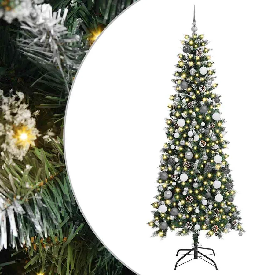 Sapin de Noël artificiel Vert 210 cm PVC, plastique et acier - 2
