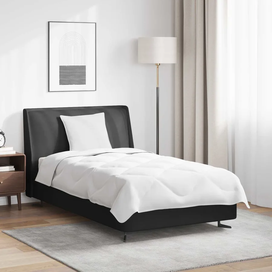 Duvet d'été simple avec oreiller 2 pcs Blanc Microfibre