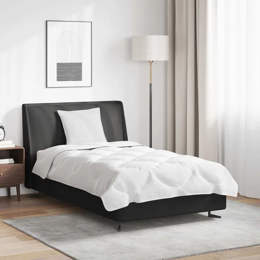 Ensemble de Duvet avec oreiller 2 pcs Blanc Microfibre