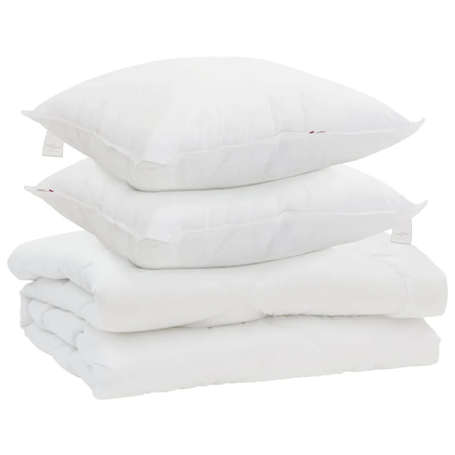 Couette avec oreiller 3 pcs Blanc Microfibre - 2