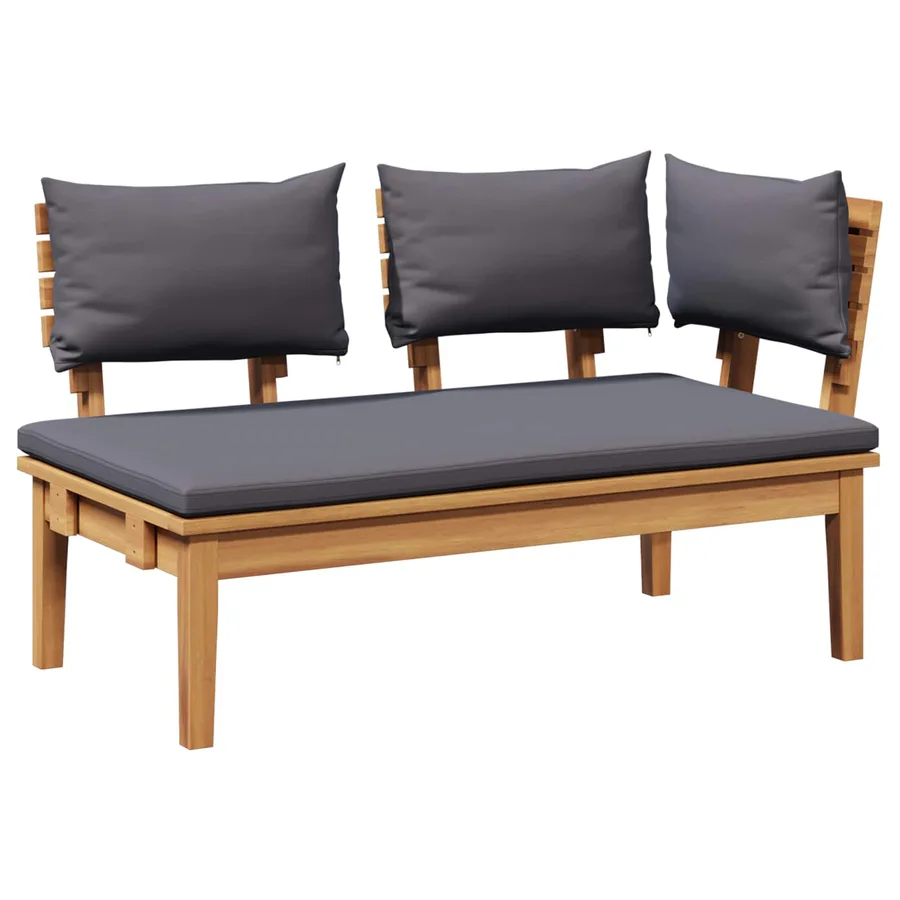 Ensemble banc et table de jardin 2 pcs Gris et marron - 5
