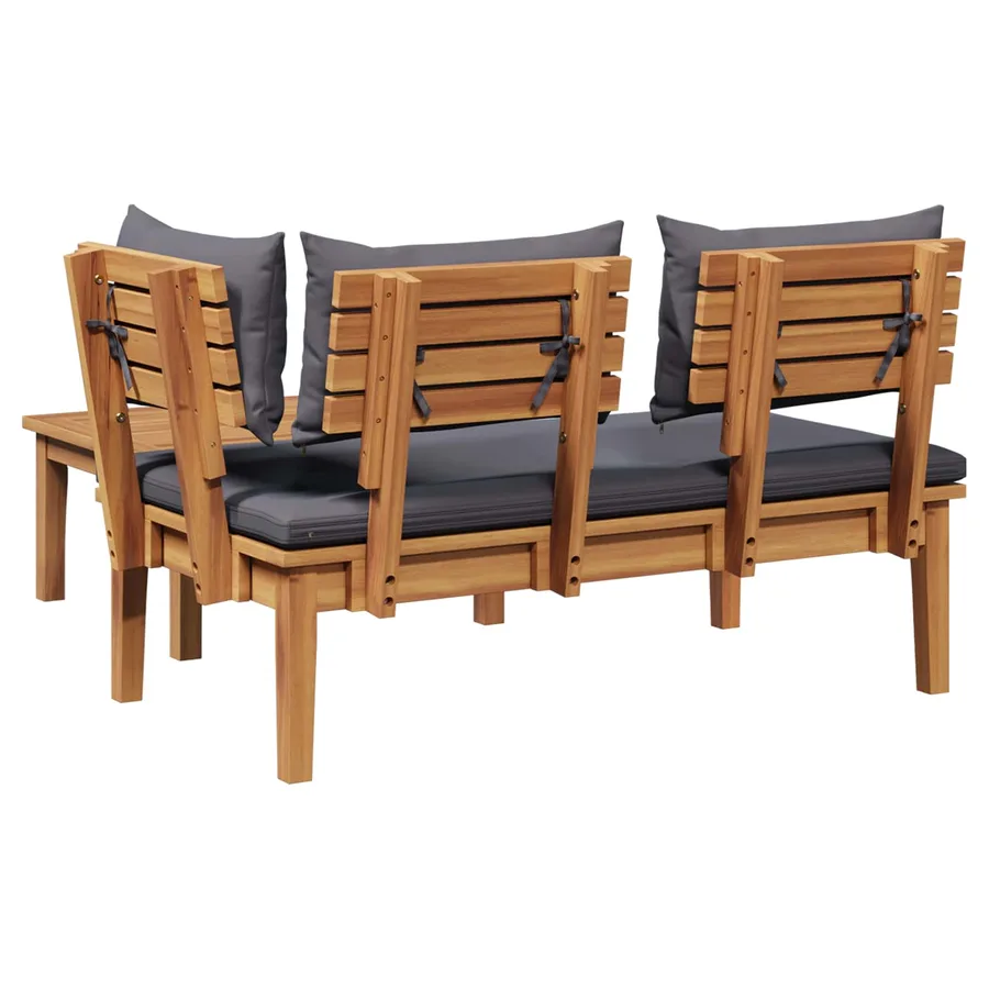 Ensemble banc et table de jardin 2 pcs Gris et marron - 9