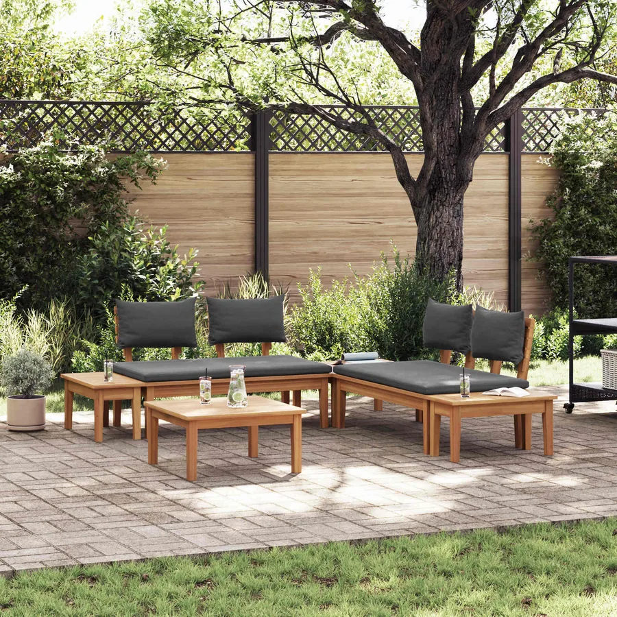 Ensemble de canapé de jardin 3 pcs Marron et gris