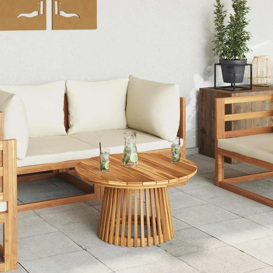 Table d'appoint Marron 70 x 70 x 40 cm Bois de teck massif - 4