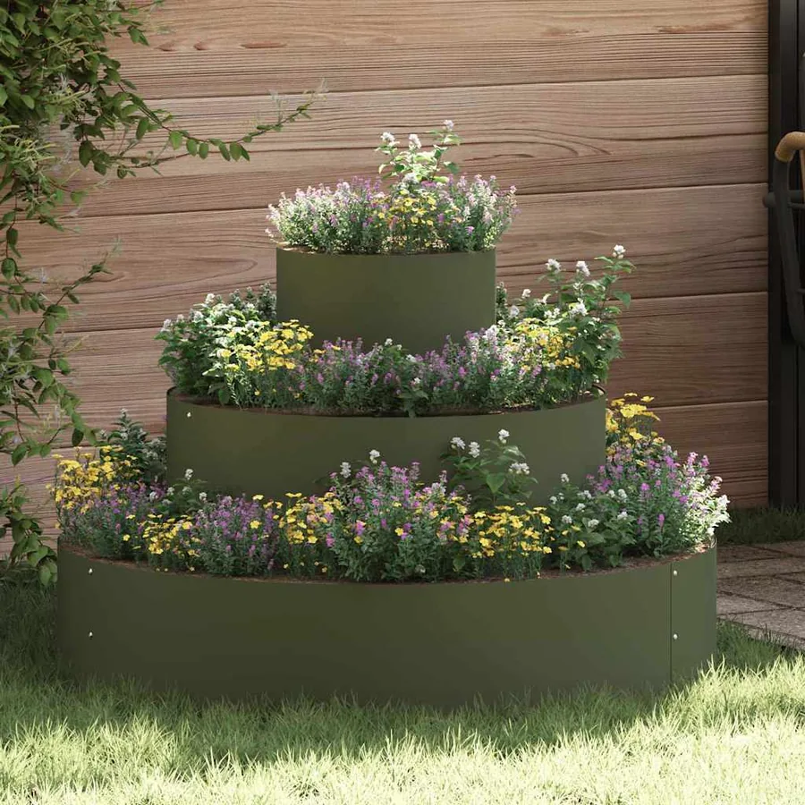 Cache-pot de jardin Vert olive 90 x 90 x 20 cm