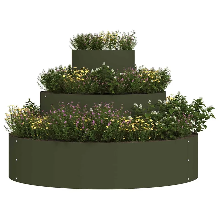 Cache-pot de jardin Vert olive 90 x 90 x 20 cm - 3