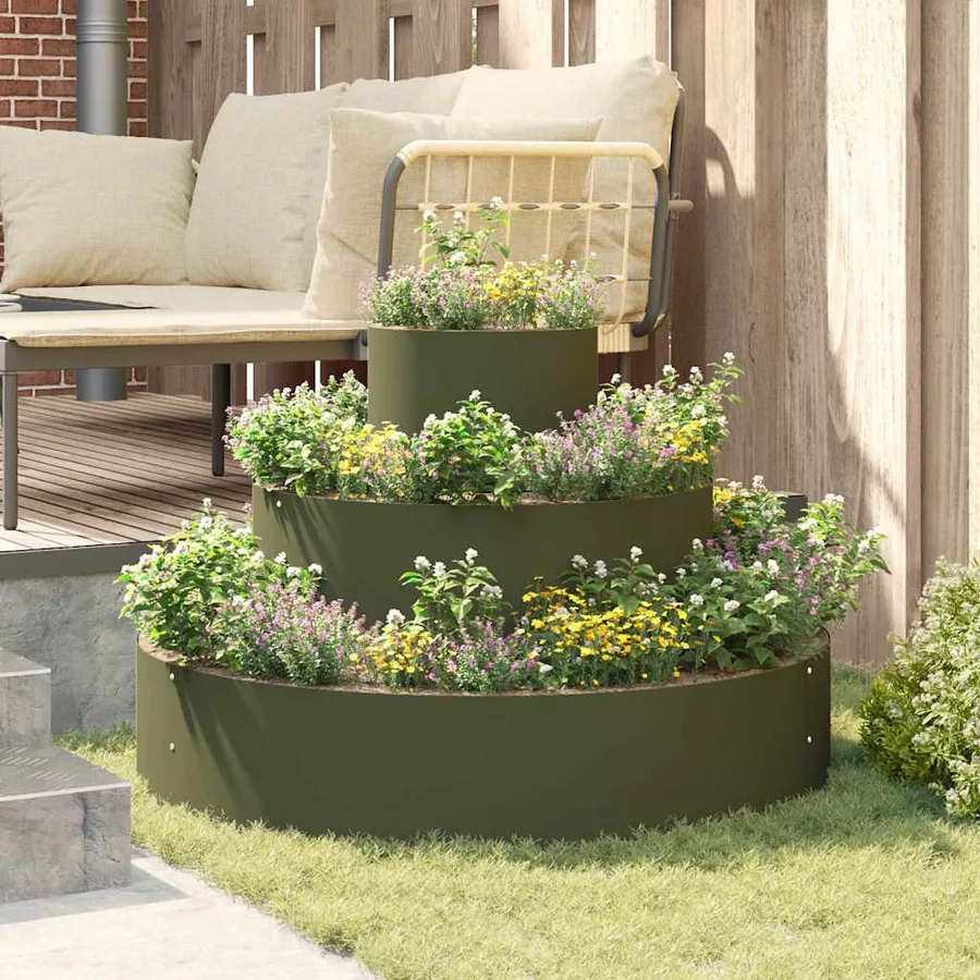 Cache-pot de jardin Vert olive 90 x 90 x 20 cm - 4