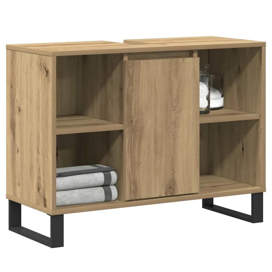 Cabinet de salle de bain Chêne artisanal 80 x 33 x 60 cm - 3