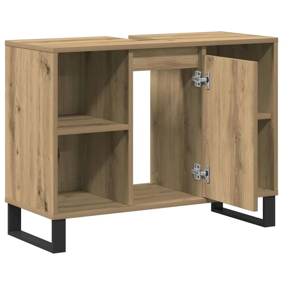 Cabinet de salle de bain Chêne artisanal 80 x 33 x 60 cm - 5