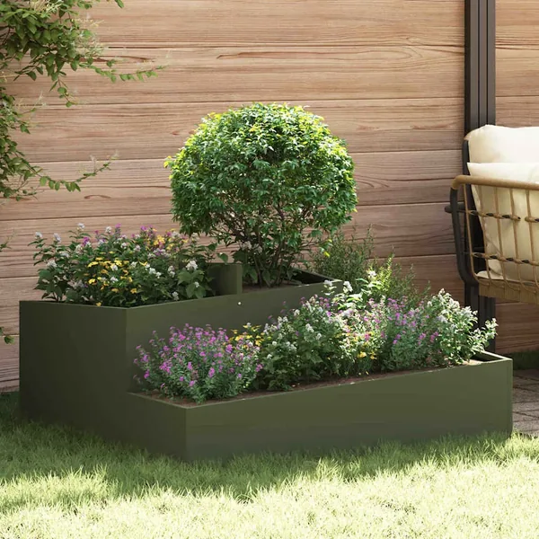 Cache-pot de jardin Vert olive 100 x 100 x 50 cm