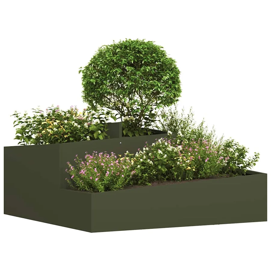 Cache-pot de jardin Vert olive 100 x 100 x 50 cm - 3