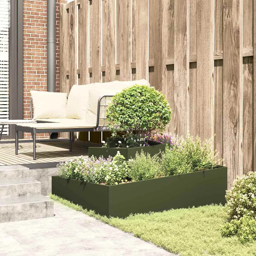 Cache-pot de jardin Vert olive 100 x 100 x 50 cm - 4