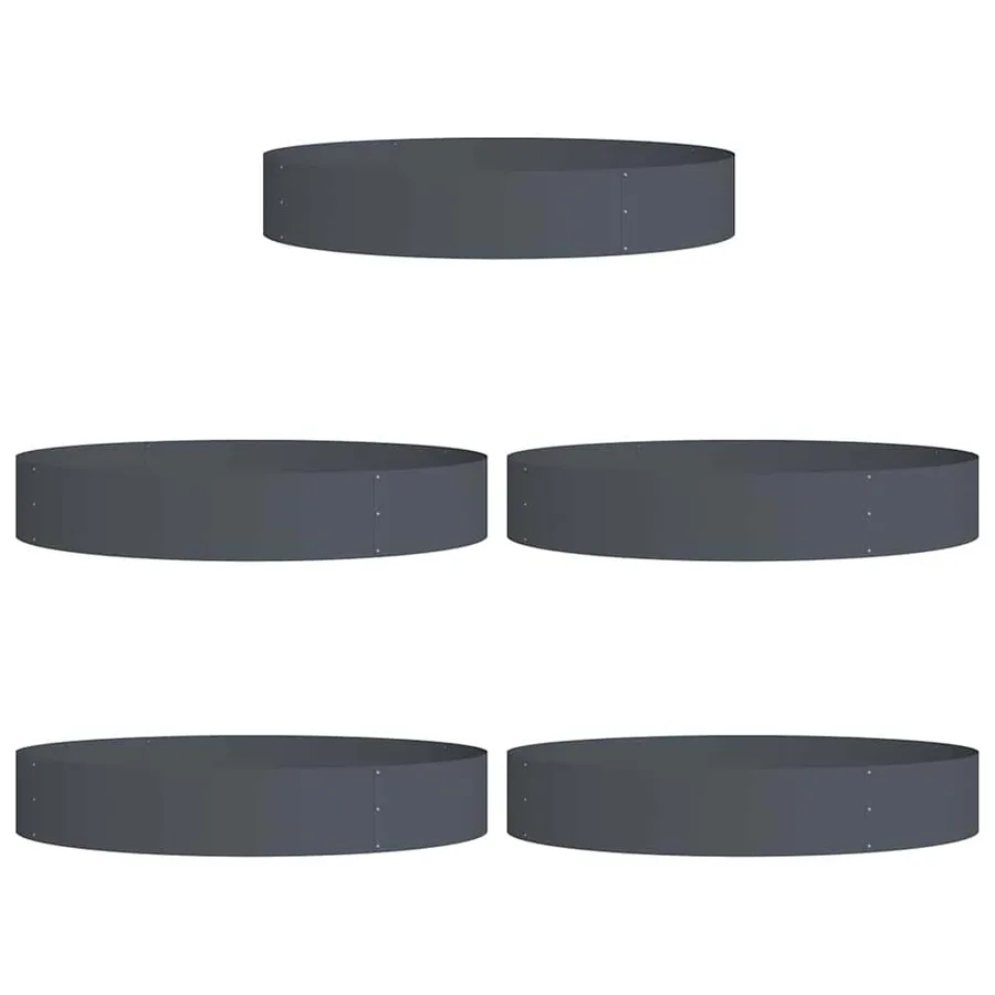 Anneau de jardinière 5 pc Anthracite 120 x 120 x 20 cm - 2