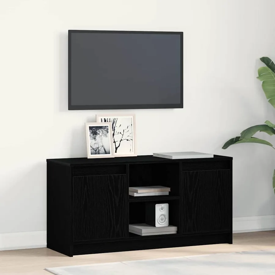 Unites TV Noir 100 x 34 x 50 cm Bois d'ingénierie
