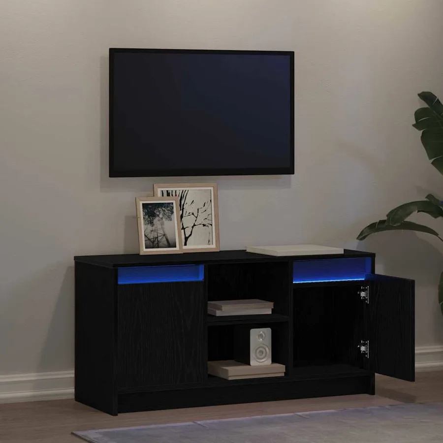 Unites TV Noir 100 x 34 x 50 cm Bois d'ingénierie - 5