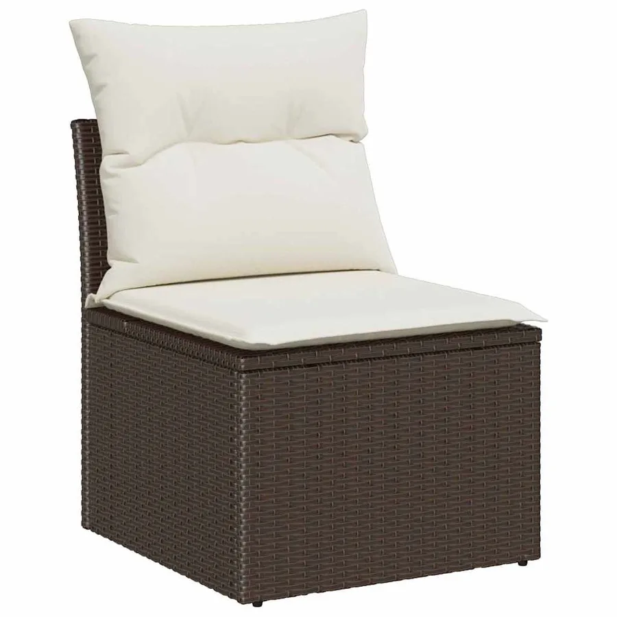 Ensemble de canapé de jardin Marron polyrotin - 5