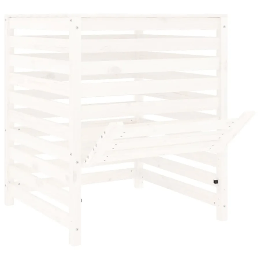 Composteur Blanc 82,5x82,5x99,5 cm Bois massif de pin - 6