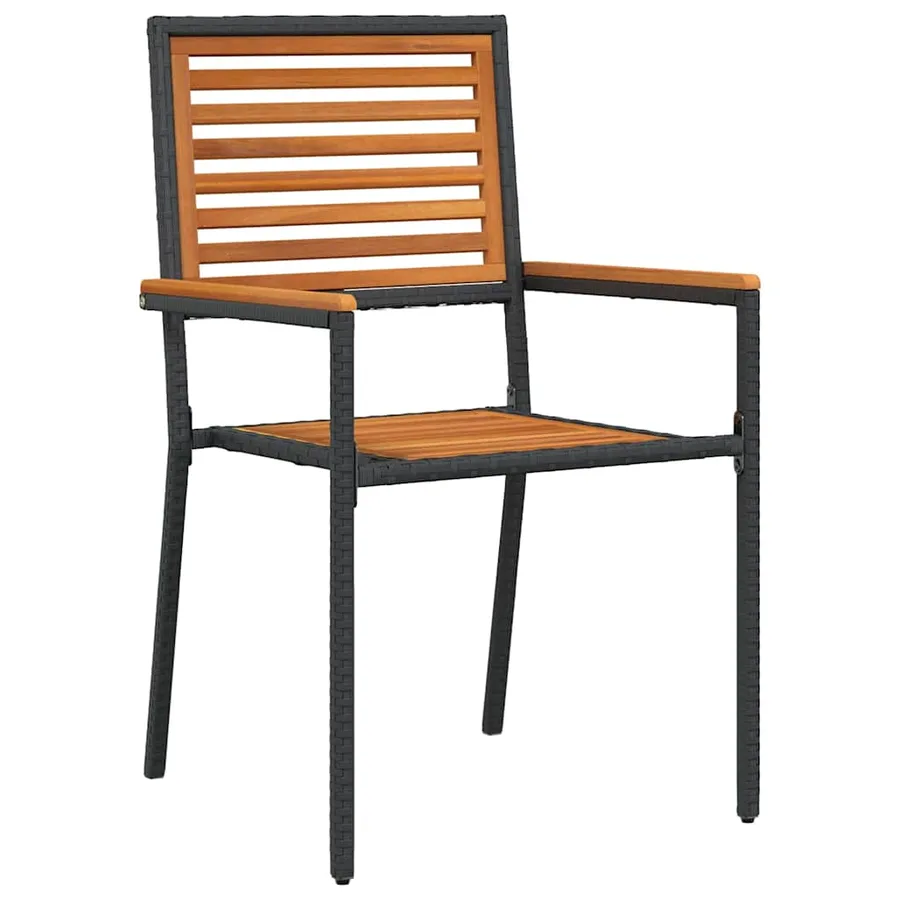 Ensemble de salle à manger pour jardin 5 pcs Noir - 6