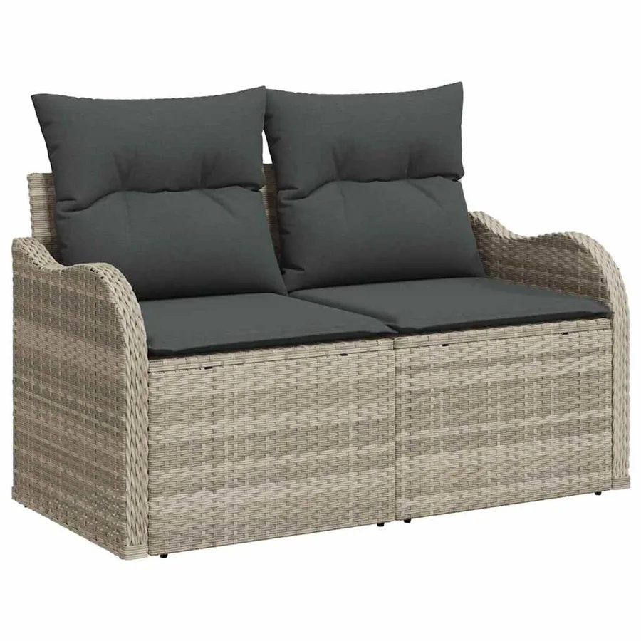Ensemble de canapé de jardin 5 pcs Gris clair polyrotin - 4