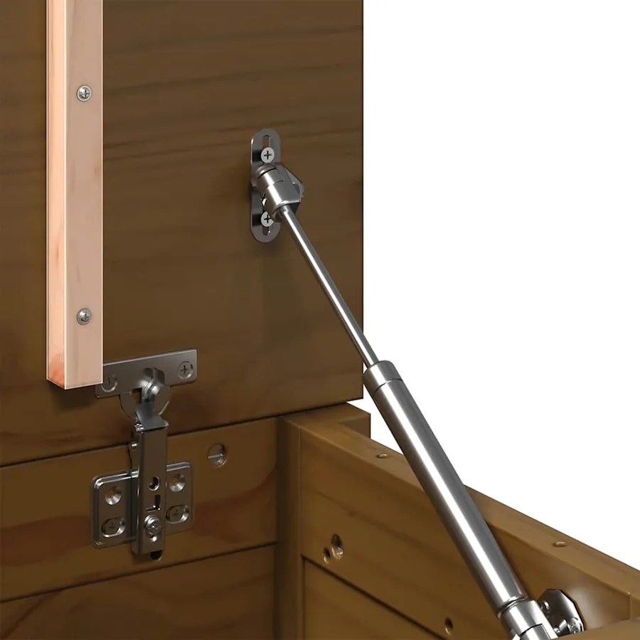 Boîte de rangement Marron miel 60x32x45,5 cm Bois massif de pin - 10