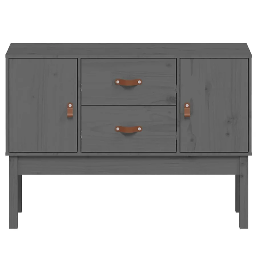 Buffet Gris 110x40x78 cm Bois massif de pin - 5