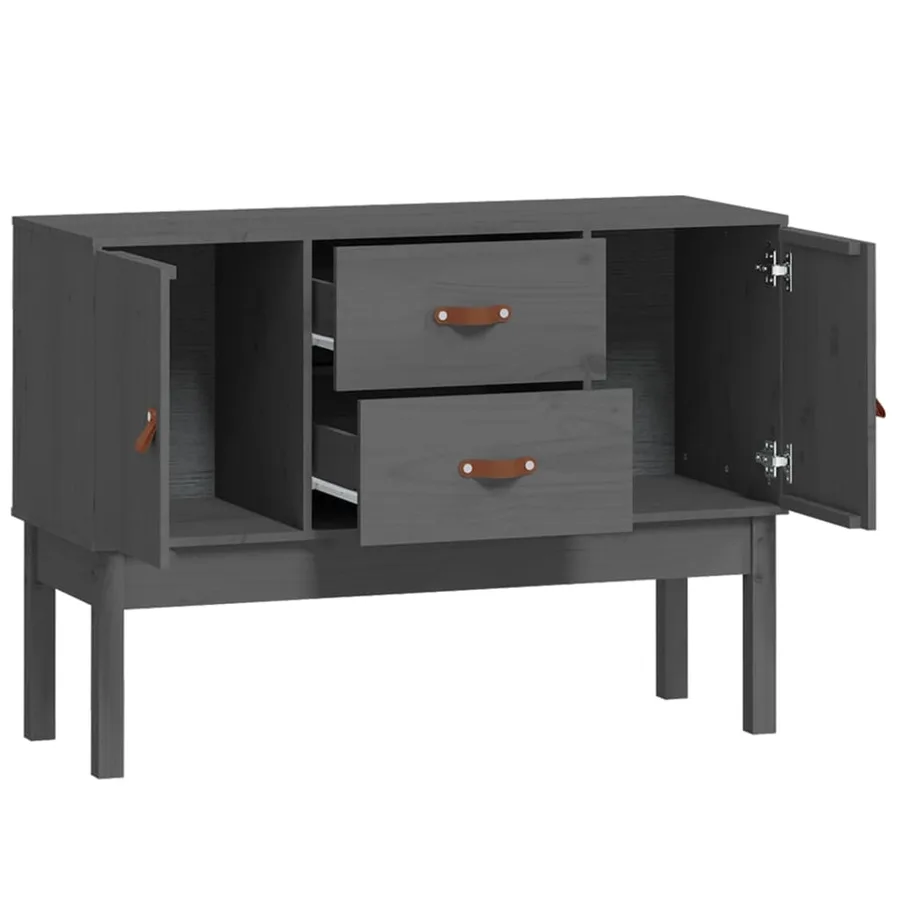 Buffet Gris 110x40x78 cm Bois massif de pin - 6