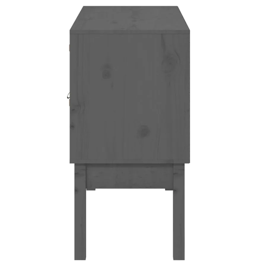 Buffet Gris 110x40x78 cm Bois massif de pin - 7