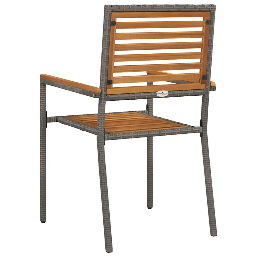 Chaises empilables de jardin 2 pcs Marron et gris - 7