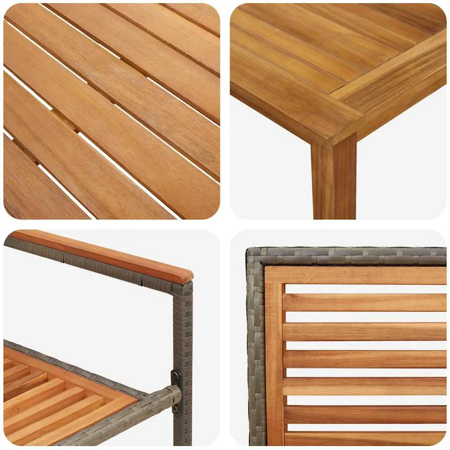 Ensemble de salle à manger pour jardin 7 pcs Gris - 9