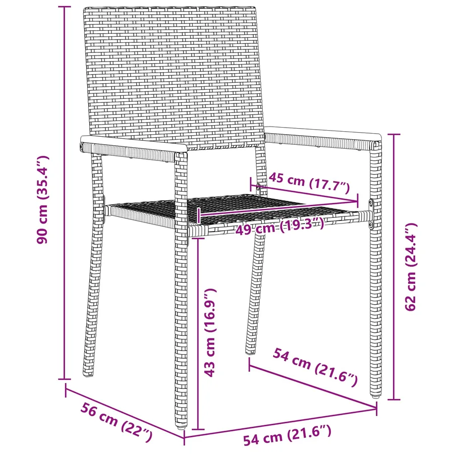 Ensemble de salle à manger pour jardin 5 pcs Gris et marron - 10