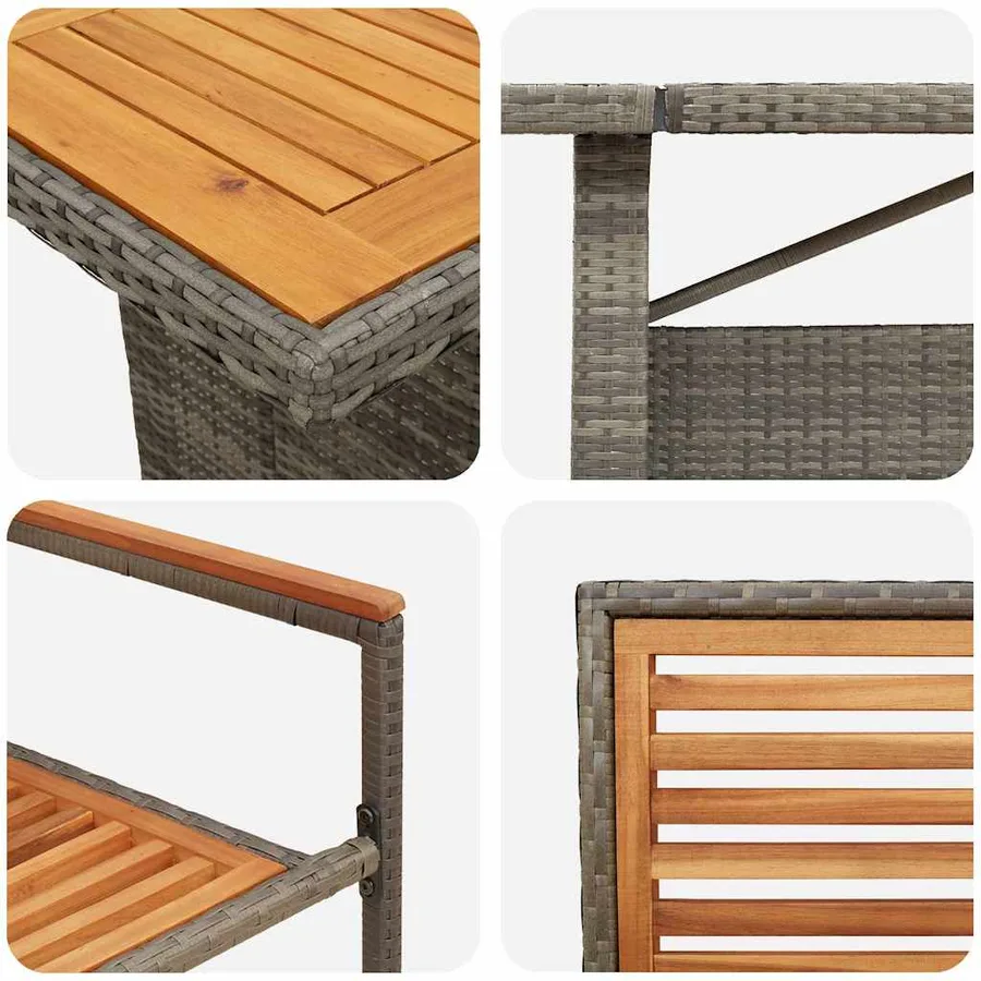 Ensemble de salle à manger pour jardin 11 pcs Gris et marron - 9