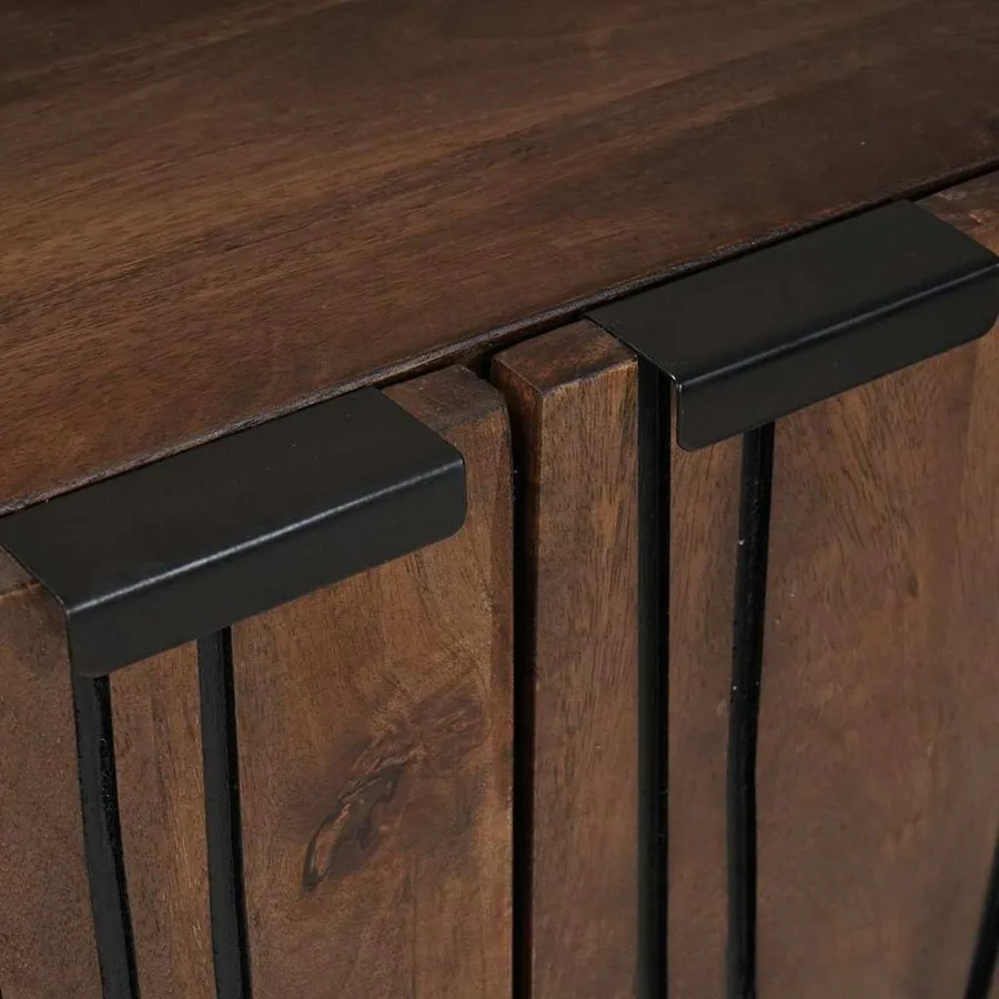 Buffet Marron 60 x 33 x 100 cm bois de manguier massif - 6