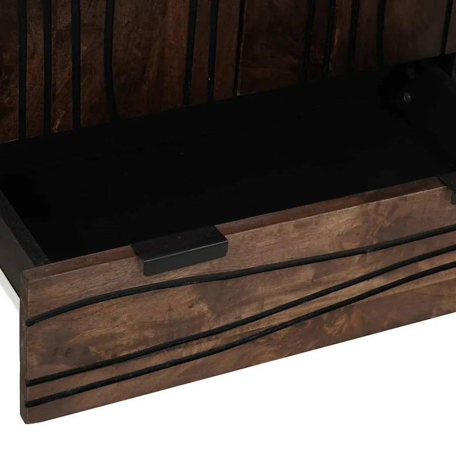 Buffet Marron 60 x 33 x 100 cm bois de manguier massif - 8