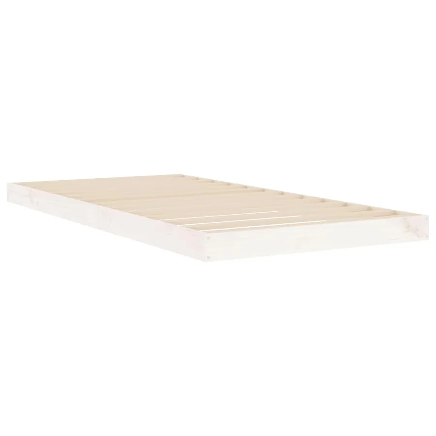 Cadre de lit sans matelas blanc 90x190 cm bois de pin massif - 4