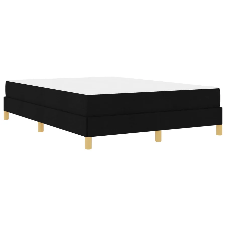 Lit à ressorts avec matelas Noir 160 x 200 cm tissu - 4