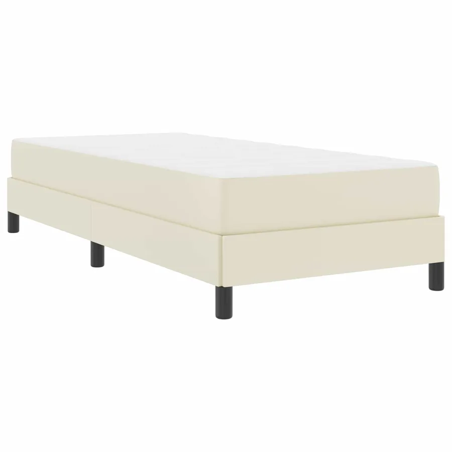 Cadre de lit avec matelas Crème 100 x 200 cm tissu - 4