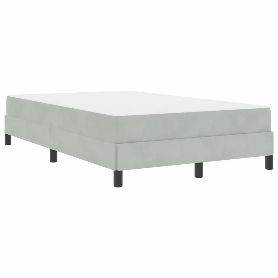 Lit à ressorts avec matelas Gris clair 120 x 200 cm tissu - 2