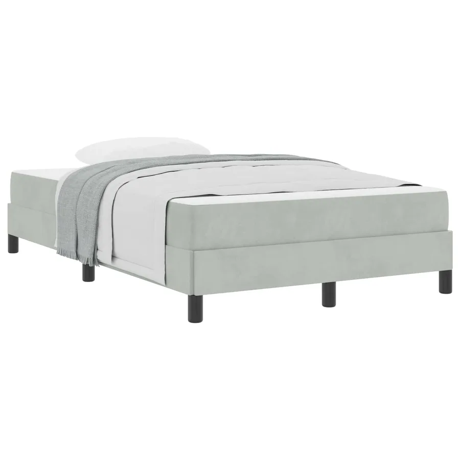 Lit à ressorts avec matelas Gris clair 120 x 200 cm tissu - 3