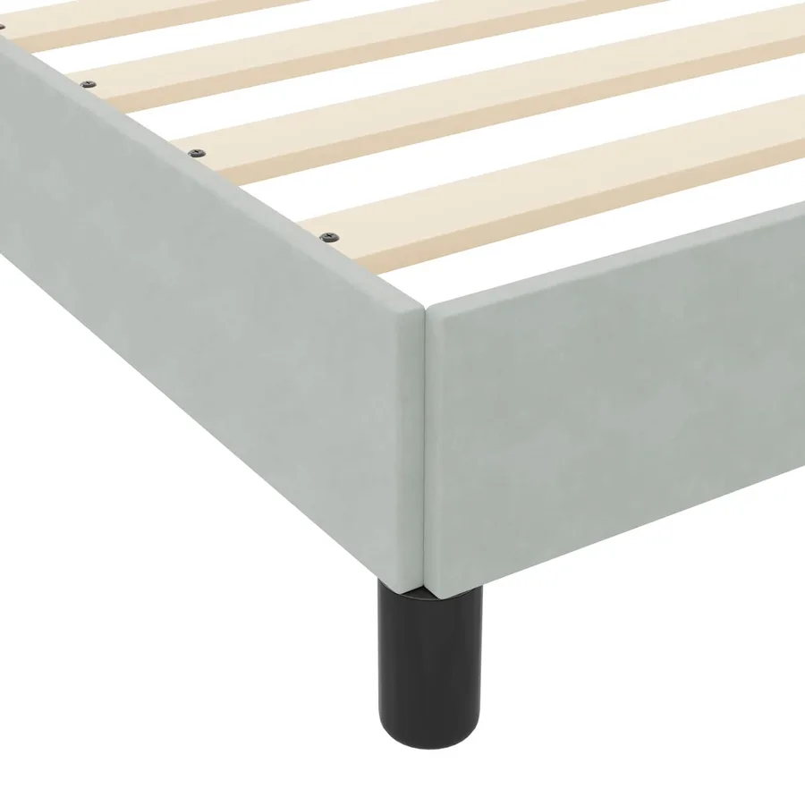 Lit à ressorts avec matelas Gris clair 120 x 200 cm tissu - 8