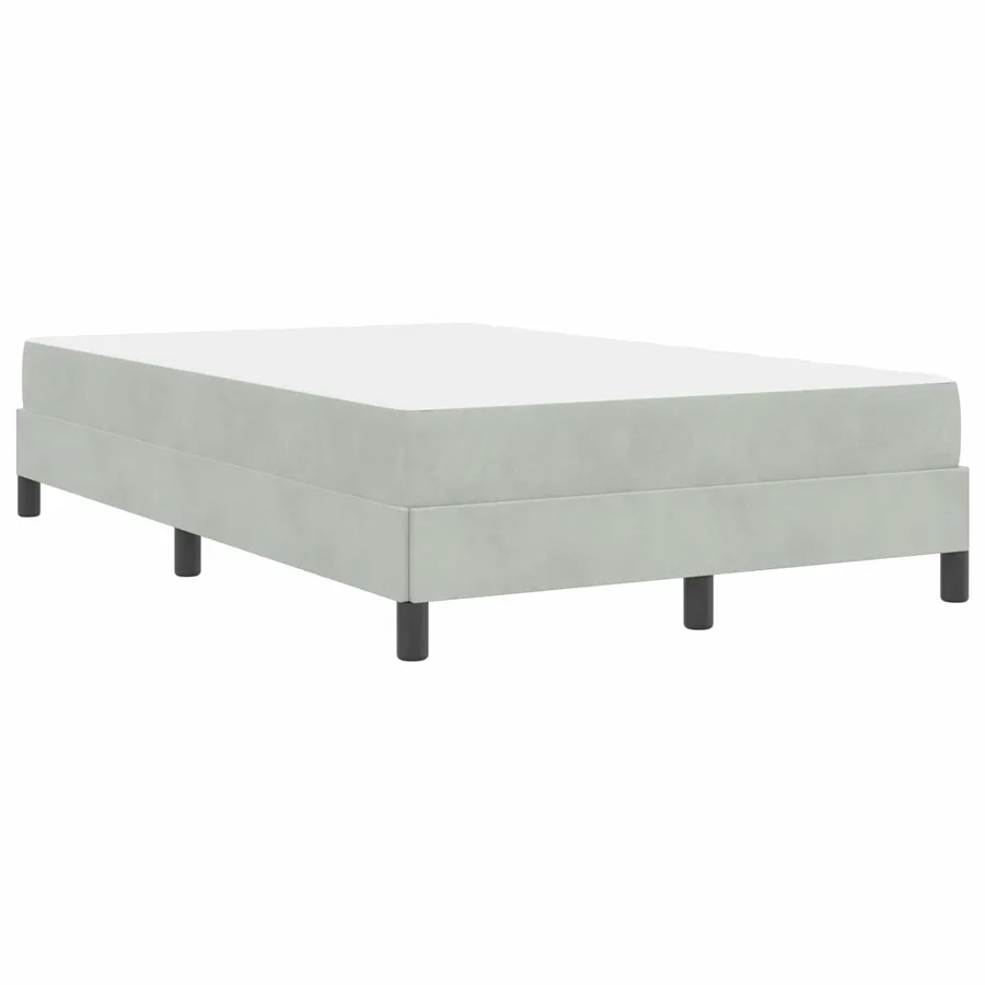 Lit à ressorts avec matelas Gris clair 120 x 200 cm tissu - 9