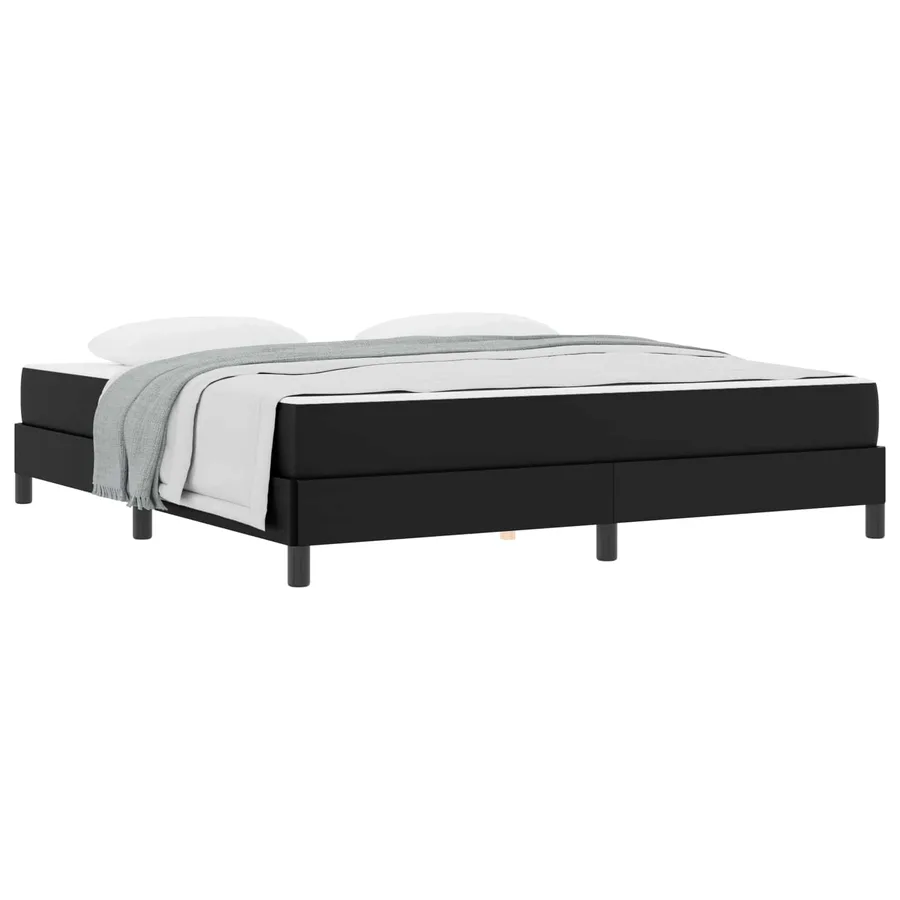 Cadre de lit avec matelas Noir 180 x 200 cm tissu - 2