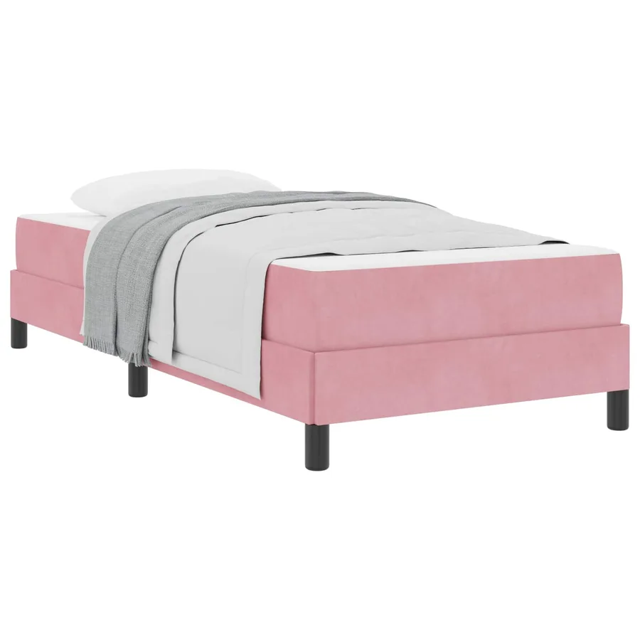 Lit à ressorts avec matelas Rose 100 x 200 cm tissu - 2