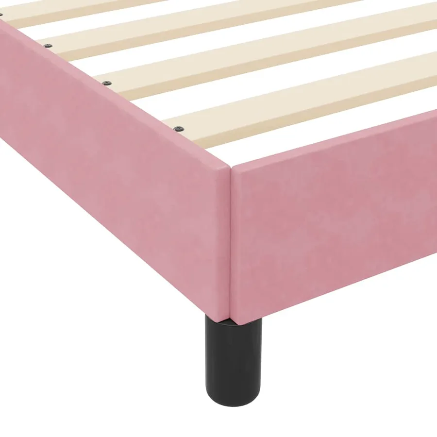 Lit à ressorts avec matelas Rose 100 x 200 cm tissu - 8