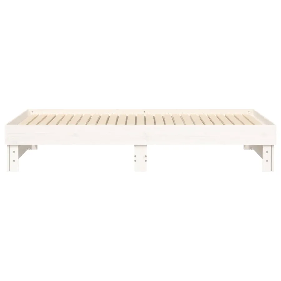 Lit coulissant sans matelas blanc 2x(90x190) cm - 10